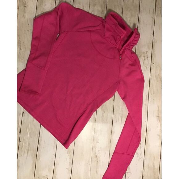 Fabletics Pink 1/4 zip Athletic Jacket Athleta pullover Small - Picture 1 of 8